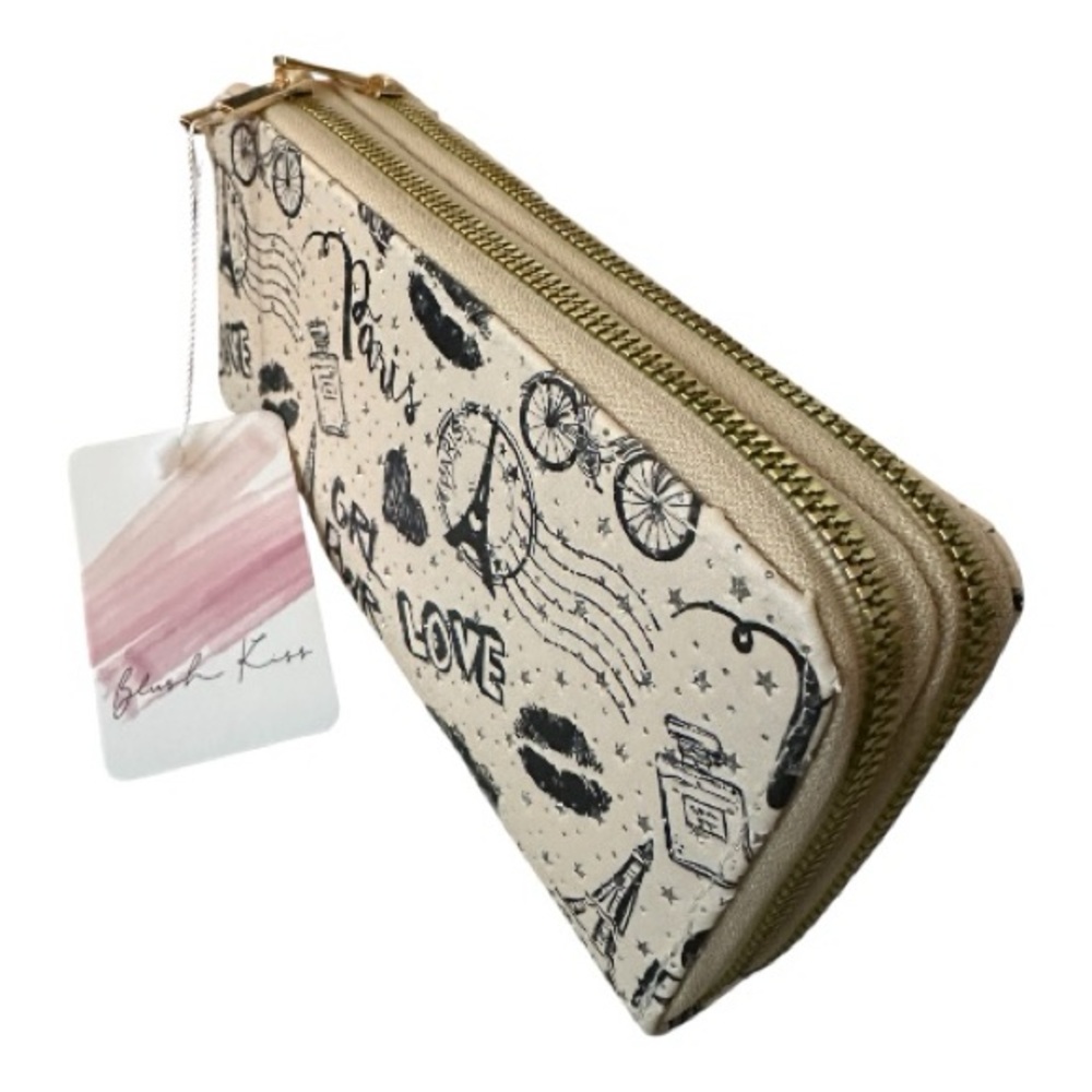 Blush Kiss Chic‎ Parisian  Women's Clutch With Double Zipper Compartments New - Picture 15 of 16